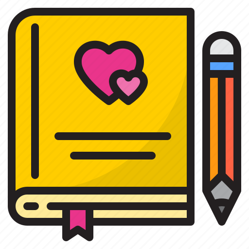 Book, pencil, love, heart, notebook icon - Download on Iconfinder