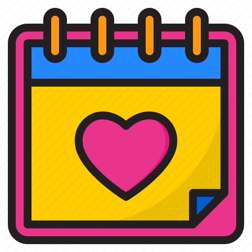 Calendar, date, heart, love, valentine icon - Download on Iconfinder