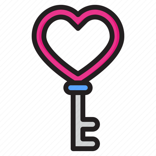 Key, heart, love, romance, valentine icon - Download on Iconfinder