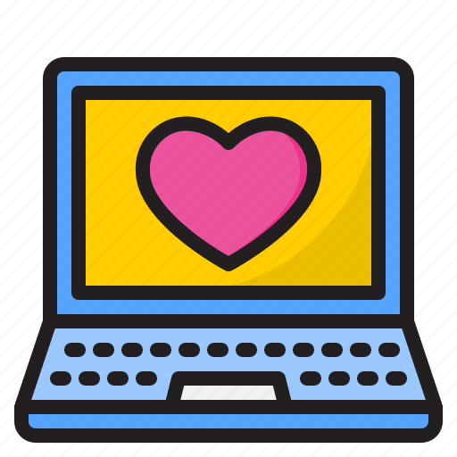 Laptop, heart, love, valentine, romance icon - Download on Iconfinder
