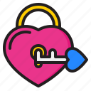 lock, key, heart, love, romance