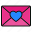 mail, envelope, love, heart, communication 