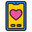 mobile, heart, love, valentine, romance 