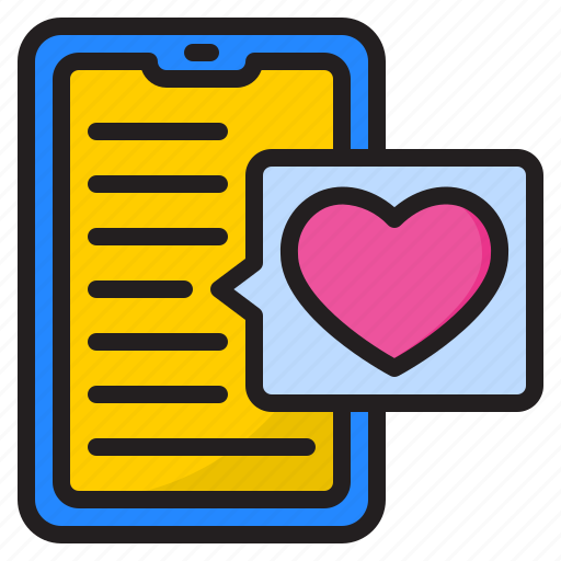 Mobile, message, love, heart, communication icon - Download on Iconfinder