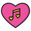 music, note, love, heart, valentine 