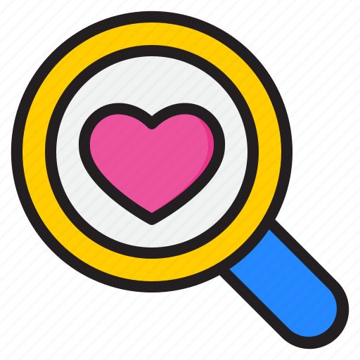 Search, heart, love, magnifying, glass, romance icon - Download on Iconfinder