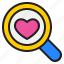 search, heart, love, magnifying, glass, romance 