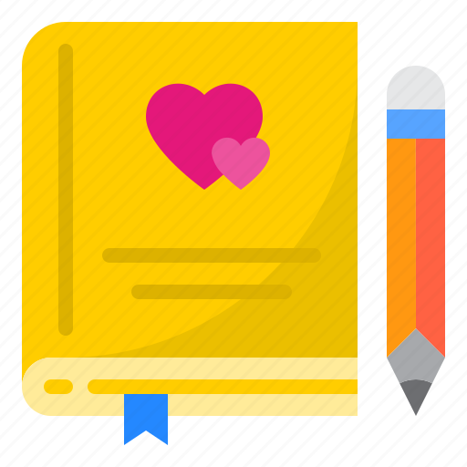 Book, pencil, love, heart, notebook icon - Download on Iconfinder