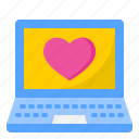 laptop, heart, love, valentine, romance