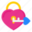lock, key, heart, love, romance 