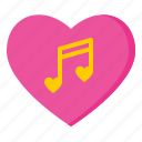 music, note, love, heart, valentine