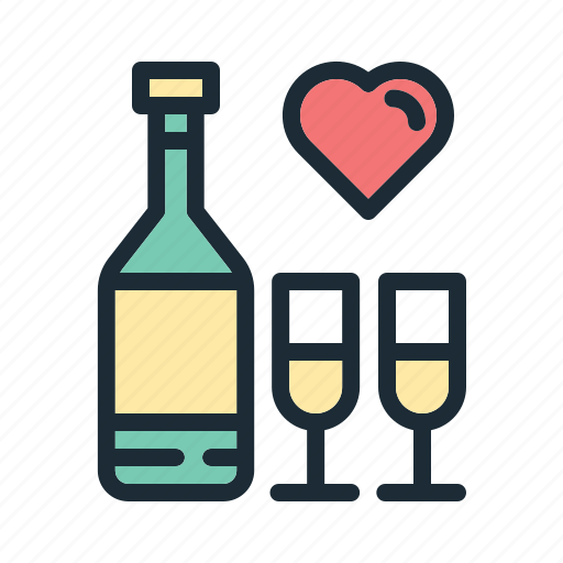 Wine, drink, glass, alcohol, celebration, valentine, love icon - Download on Iconfinder