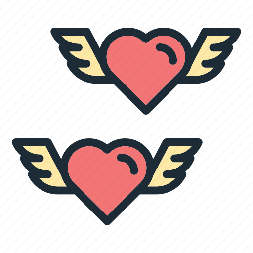 Wing, love, heart, valentine, romance, romantic, couple icon - Download on Iconfinder