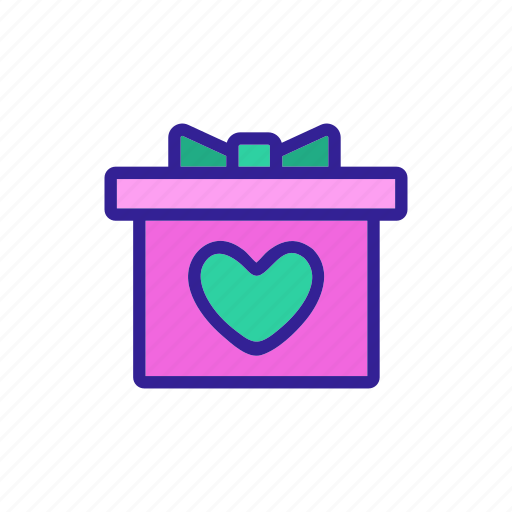 Contour, day, gift, heart, love, valentine, wedding icon - Download on Iconfinder