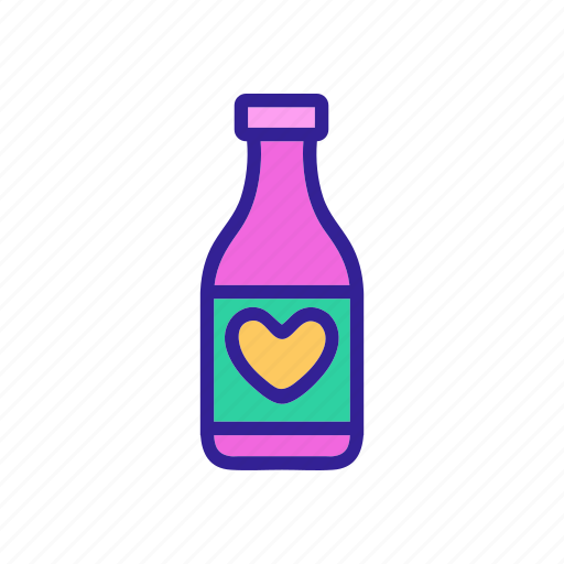 Bottle, contour, day, heart, linear, valentine icon - Download on Iconfinder