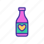 bottle, contour, day, heart, linear, valentine 