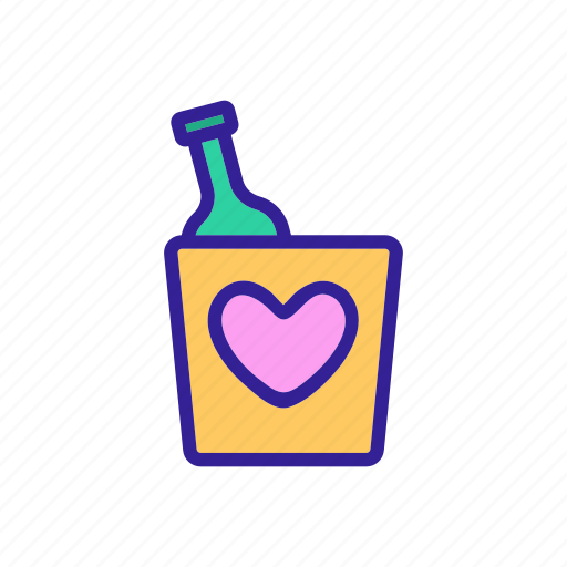 Champagne, contour, day, heart, valentine, wedding, wine icon - Download on Iconfinder