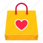 bag, cart, ecommerce, heart, love, shopping, valentine 