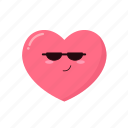 heart, emoji, cool, valentine, romance, love, emoticon, like