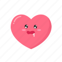 heart, emoji, hungry, dribbling, love, valentine, romantic, like