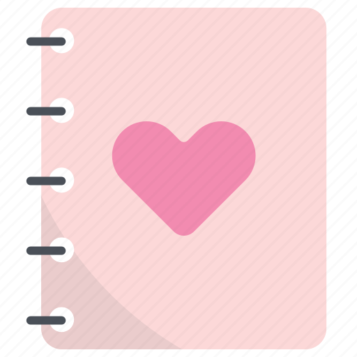 Notebook, education, office, book, heart, love icon - Download on Iconfinder