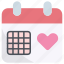 calendar, date, event, valentine, heart, love 