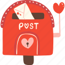 love, mail, box, heart, envelope, romance, valentine, letter, delivery