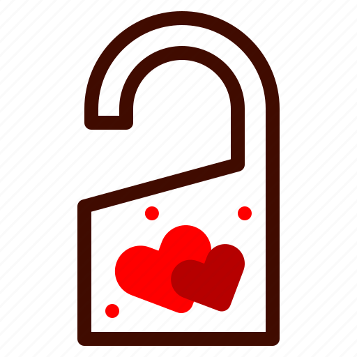Honeymoon, door, knob, heart, hotel, love icon - Download on Iconfinder