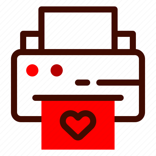 Printer, print, heart, electronics, ink icon - Download on Iconfinder