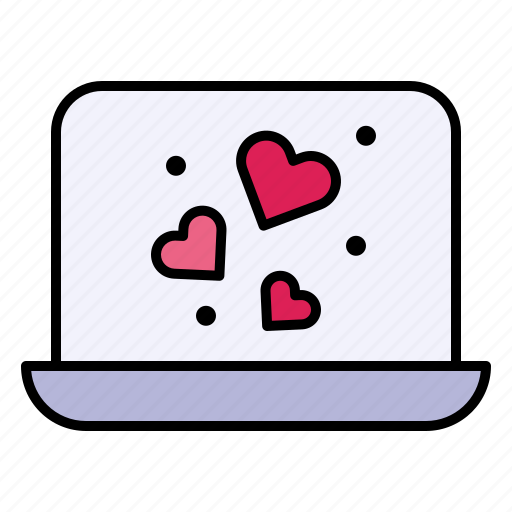 Laptop, love, heart, romantic, electronics icon - Download on Iconfinder