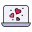 laptop, love, heart, romantic, electronics 