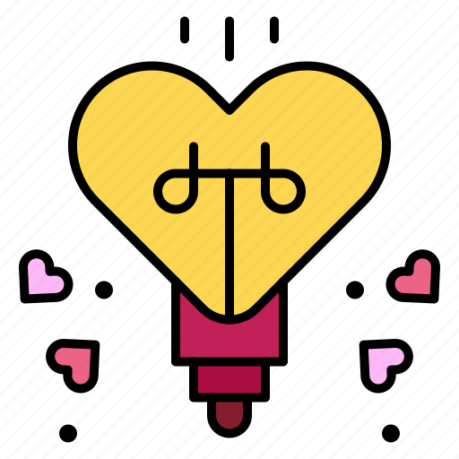 Light, bulb, heart, love, romance icon - Download on Iconfinder