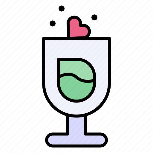 Champagne, glass, drinks, refreshment, heart icon - Download on Iconfinder