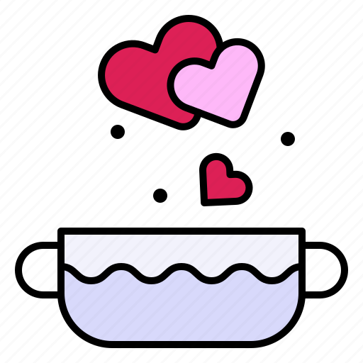 Bowl, heart, soup, hot, romance icon - Download on Iconfinder