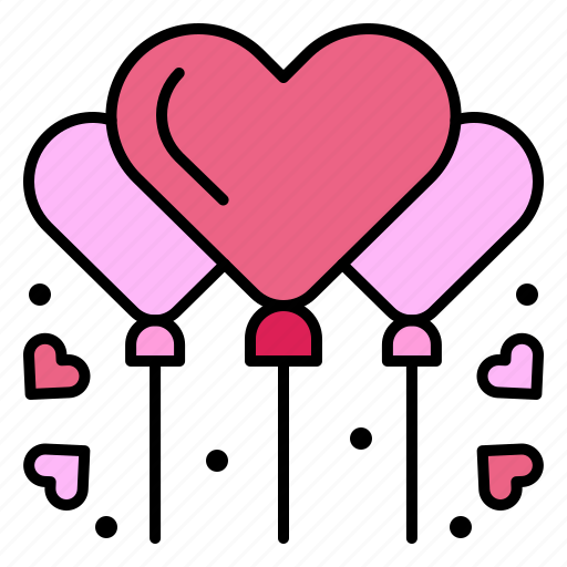 Balloons, party, heart, balloon, valentine, day, love icon - Download on Iconfinder