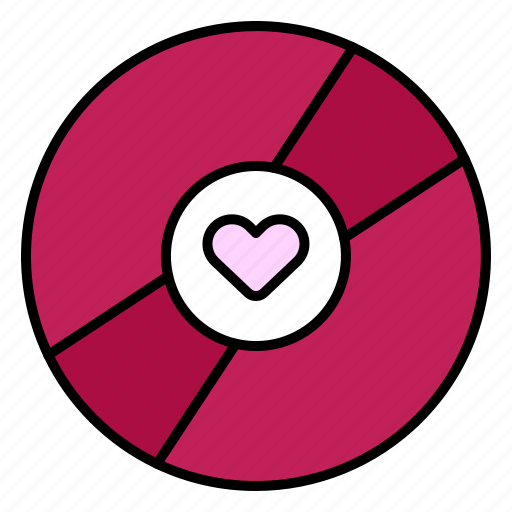 Disk, dvd, bluray, heart, romantic, song icon - Download on Iconfinder