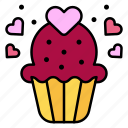 cake, heart, muffin, dessert, cup