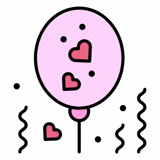 Balloon, celebration, heart, party, decoration icon - Download on Iconfinder