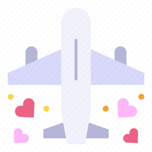 Honeymoon, travel, plane, heart, romantic icon - Download on Iconfinder