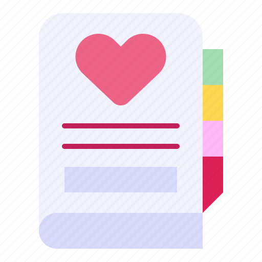 Dairy, contact, book, agenda, heart, notebook icon - Download on Iconfinder
