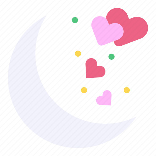 Honeymoon, night, half, moon, couple, love icon - Download on Iconfinder