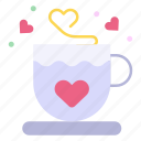 tea, heart, coffee, cup, love