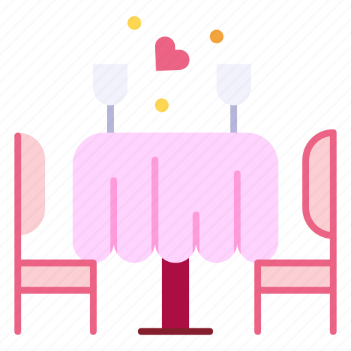 Dinner, romantics, restaurant, table, date icon - Download on Iconfinder