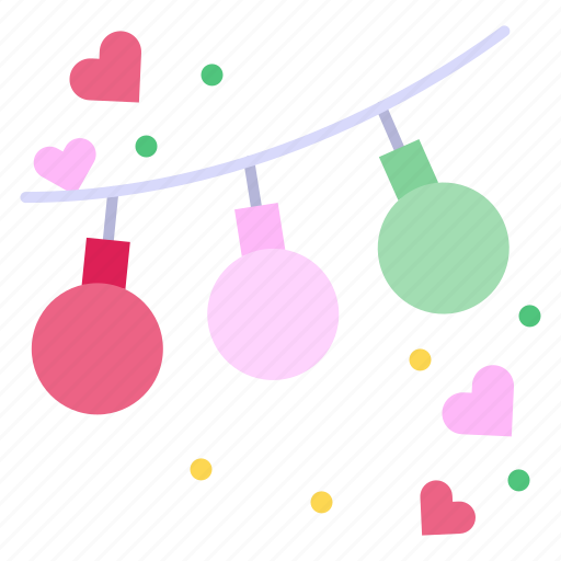Bulb, decoration, garland, valentine, day, adornament icon - Download on Iconfinder