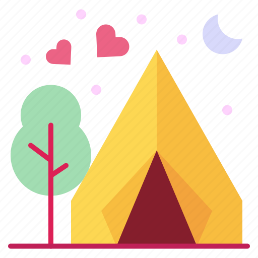 Picnic, camping, tent, tree, holidays icon - Download on Iconfinder