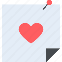 love note, pin, heart, love, message, note, romantic