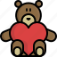 bear, gift, heart, peluche, teddy, valentine, valentine&#x27;s day 