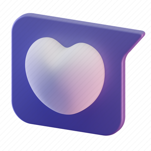 Heart, chat, box, valentine, love 3D illustration - Download on Iconfinder