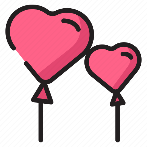 Valentines, heart, love, romantic, romance, balloon icon - Download on Iconfinder