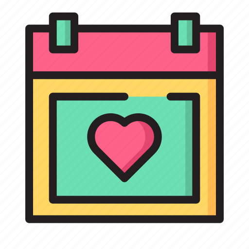 Valentines, heart, love, romantic, romance, calendar icon - Download on Iconfinder
